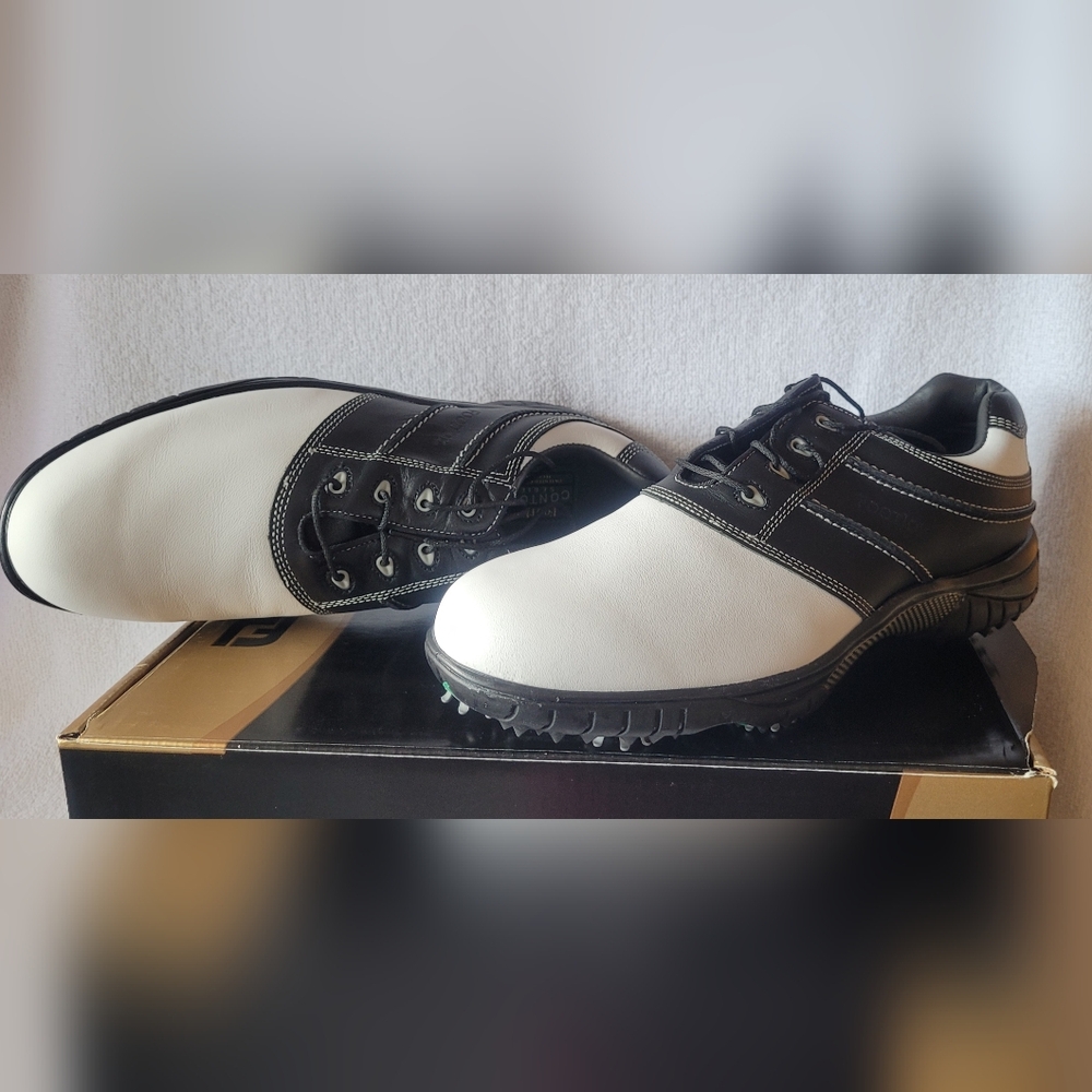 Men's FootJoy Contour Series Golf Shoes White/Black Size 8.5M